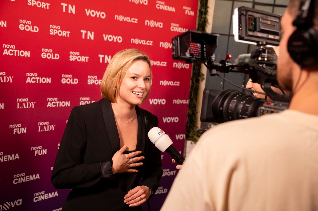 Patricie Pagáčová na tiskové konferenci TV Nova