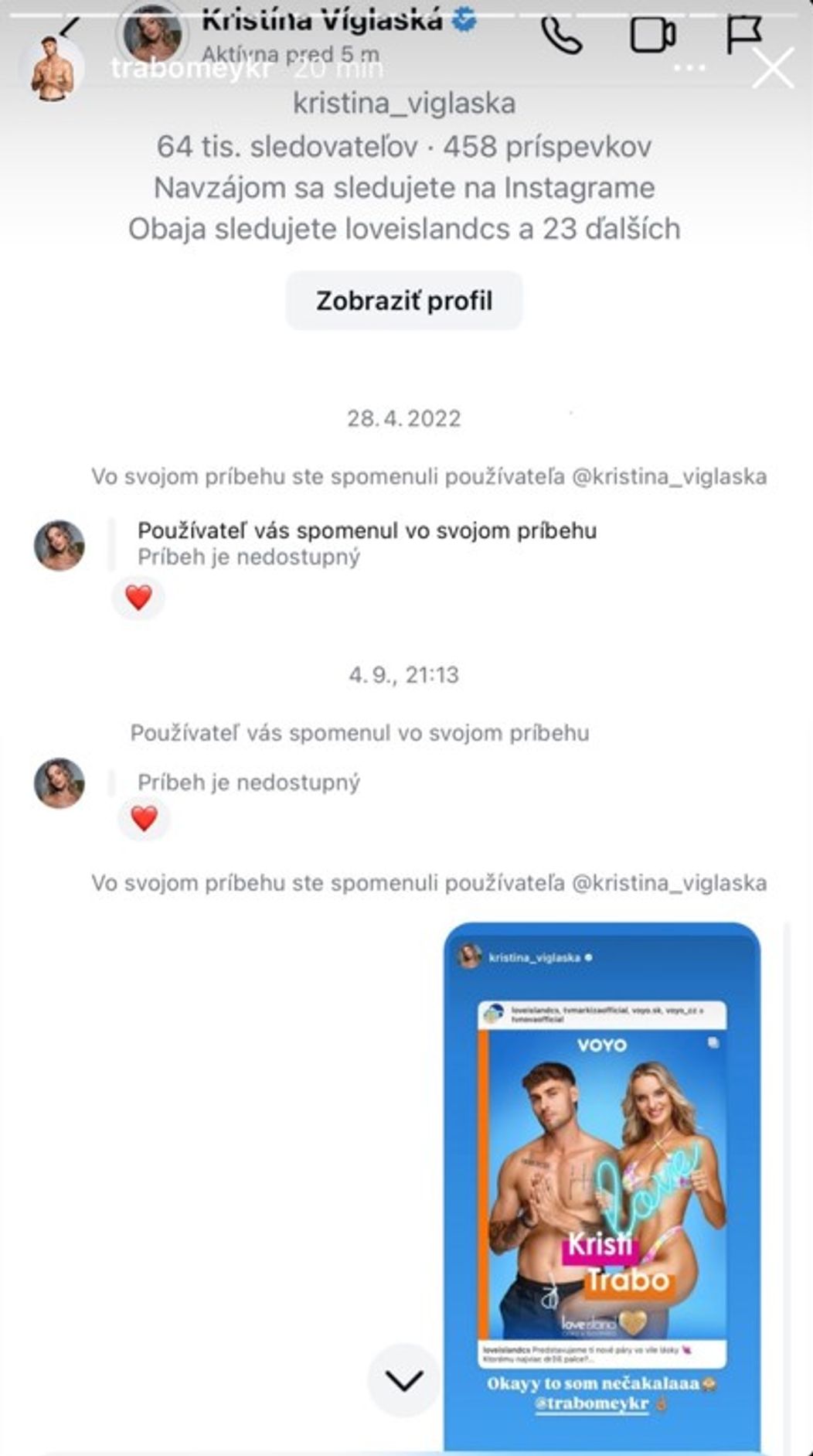 Love Island - Kristi a Trabo