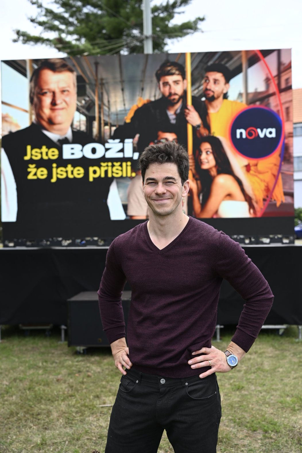 Marek Adamczyk na premiéře Božího plánu