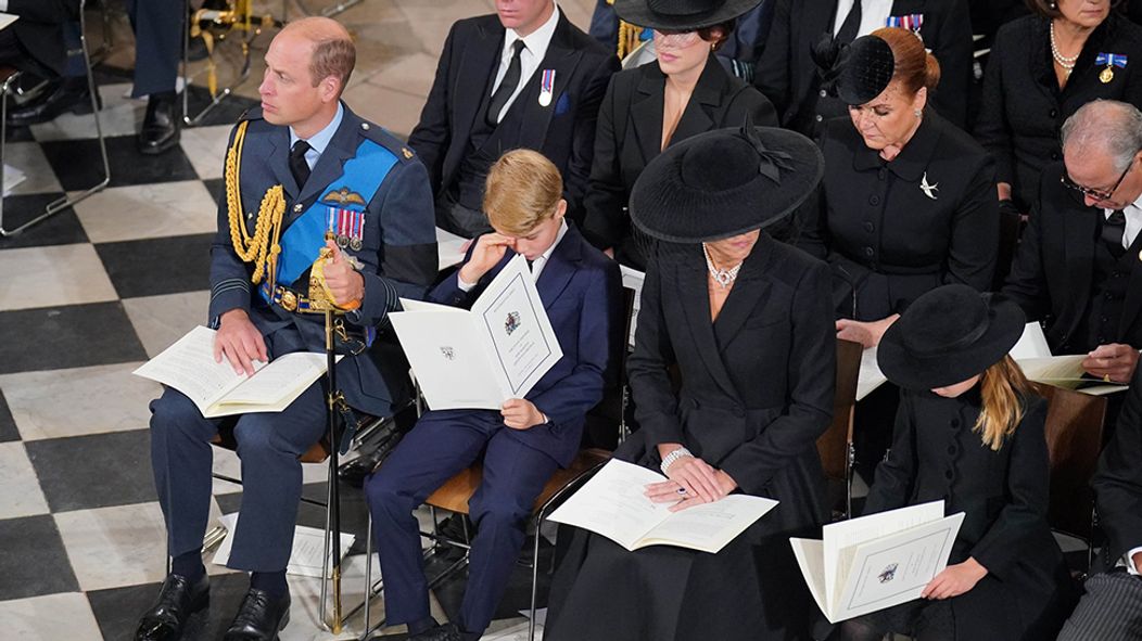 Královská rodina na pohřbu Alžběty II. 1