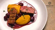 MasterChef recepty: Kachní prso s višňovou omáčkou a batátovým pyré podle Kristíny Nemčkové