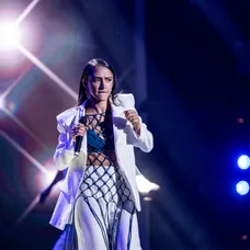 Eva Burešová zpívala na Českém slavíkovi 2023 svou píseň Sirény