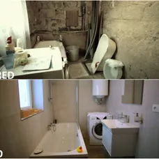 PŘED A PO: Proměna bytu Juliána Třísky a jeho syna Matyáše - koupelna.