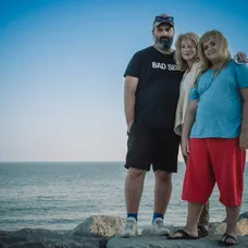 Režisér a scenárista Mike Samir,, Anna Fialová a a Karel Šimek na natáčení v Itálii
