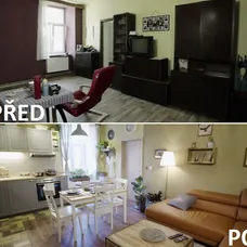 PŘED A PO - OBÝVACÍ POKOJ A KUCHYNĚ
