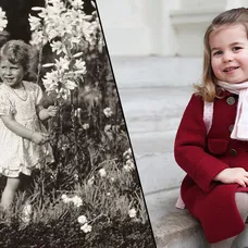 Královna Alžběta II. a princezna Charlotte prostredni