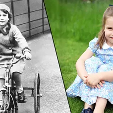 Královna Alžběta II. a princezna Charlotte vetsi