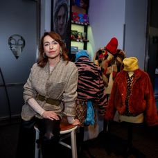 Tatiana Dyková u výstavy kostýmů mimořádné Marty