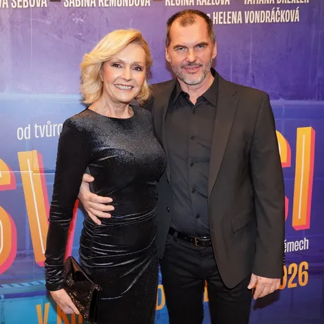 Helena Vondráčková a režisér filmu Šviháci, Braňo Mišík