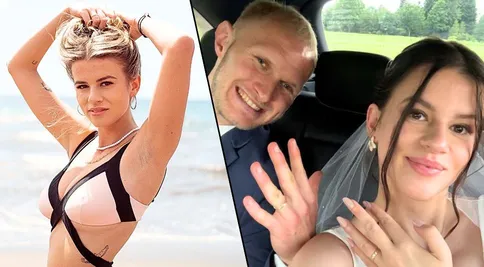 Reklama na štěstí: Těhotná bombshell z Love Islandu dojímá svatebními fotkami