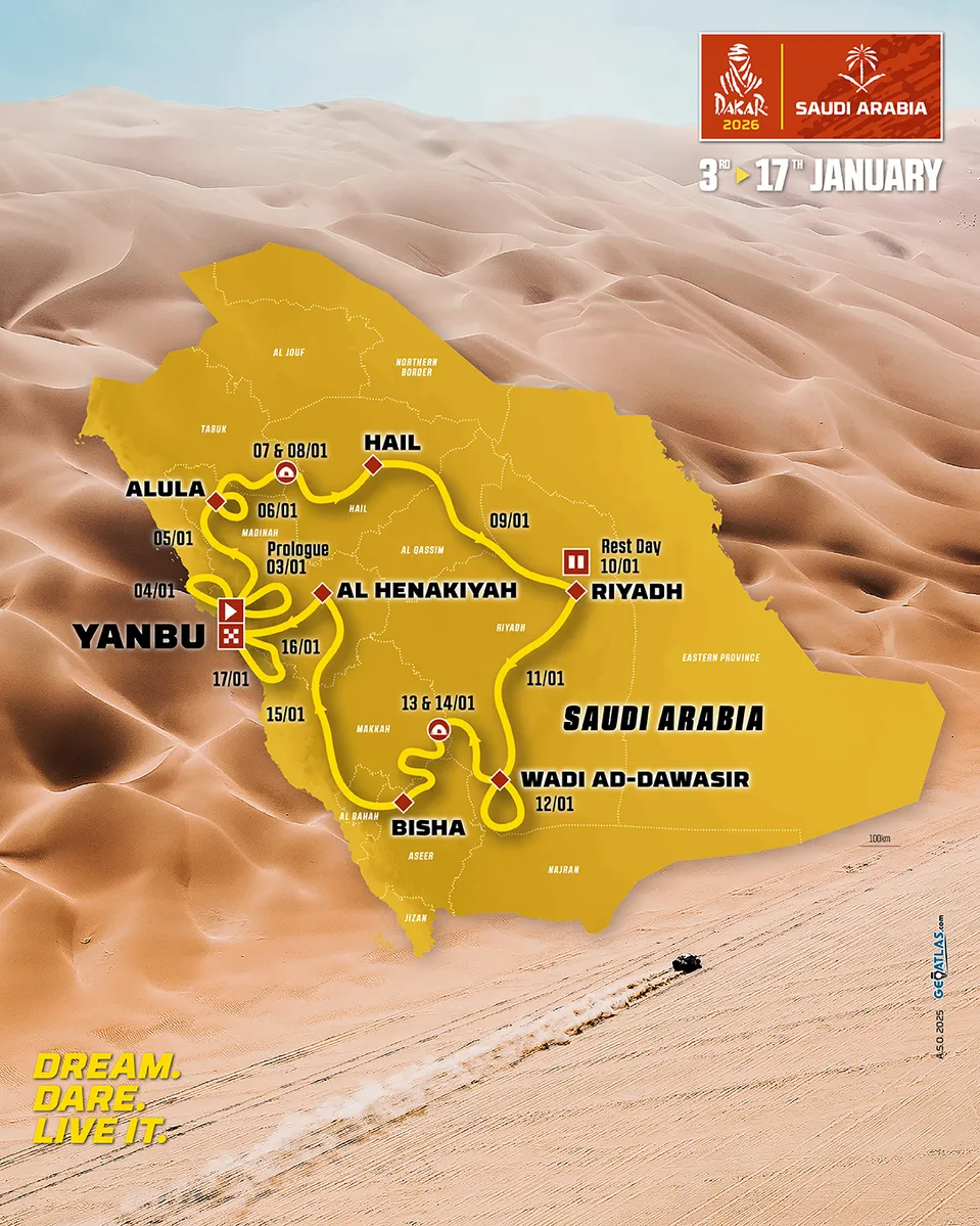 Rally Dakar 2026 - trasa