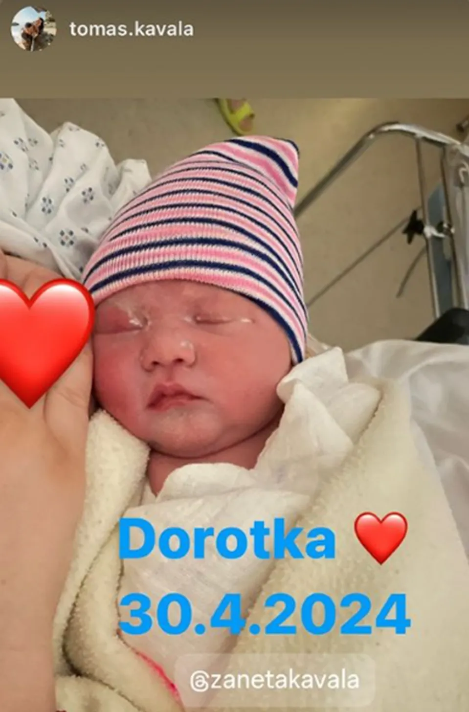 Dcera Žanety se jmenuje Dorotka 