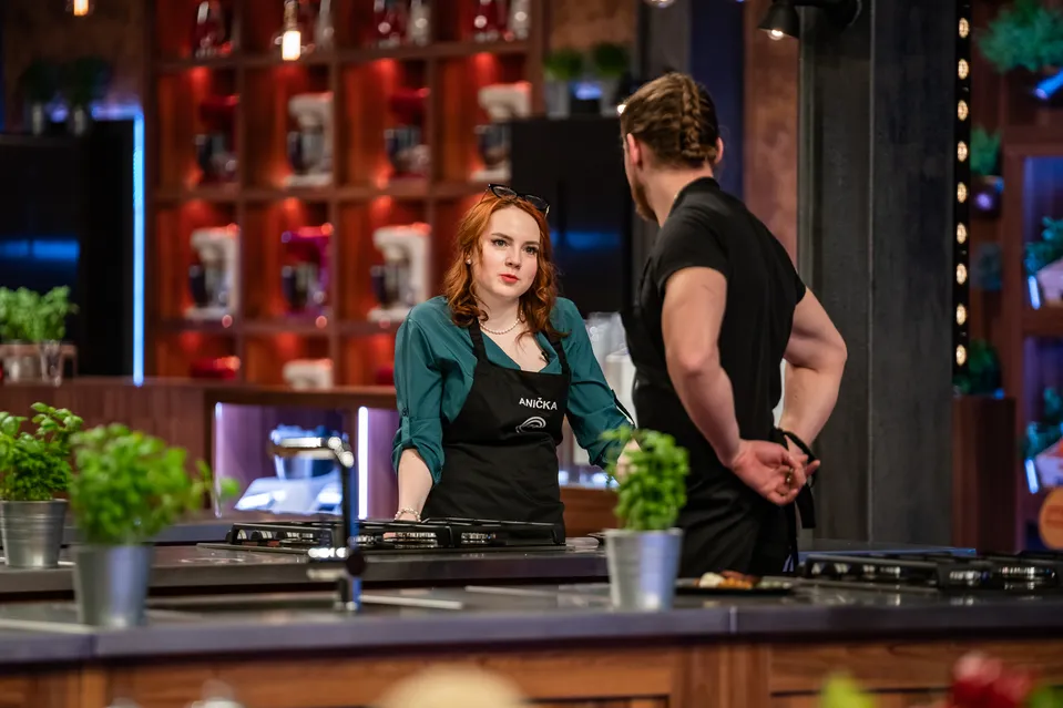 Anička a Štefan ve studiu MasterChefa
