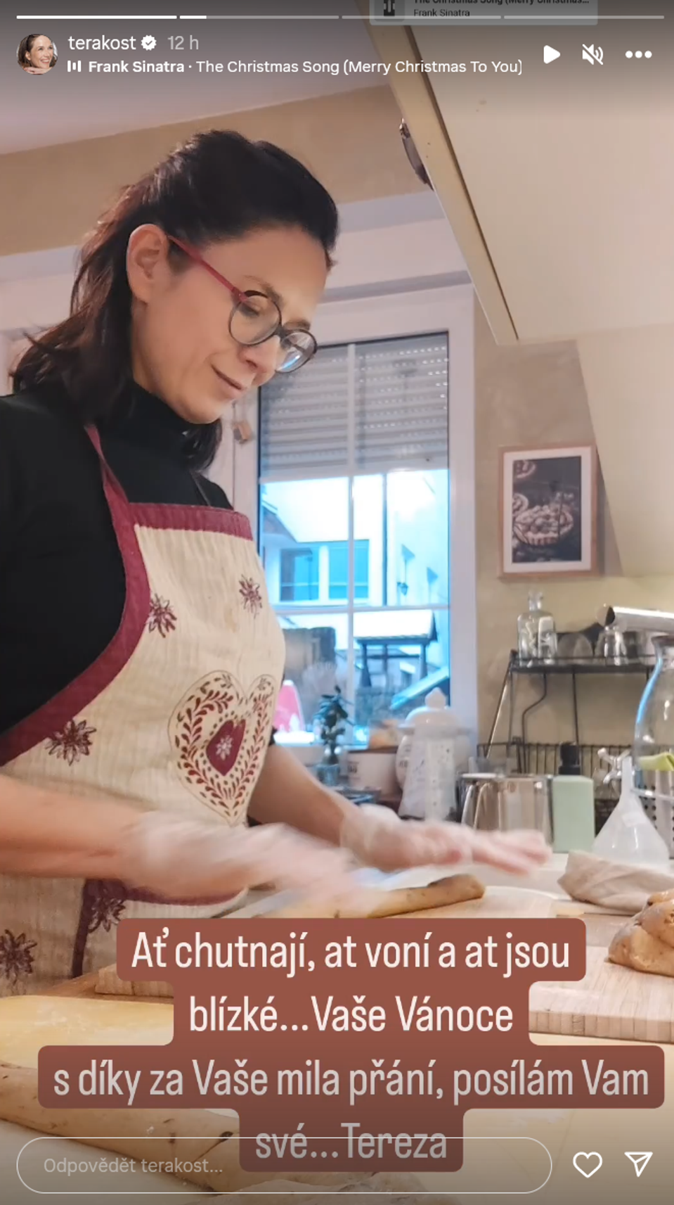 Tereza Kostková se připravuje na Vánoce