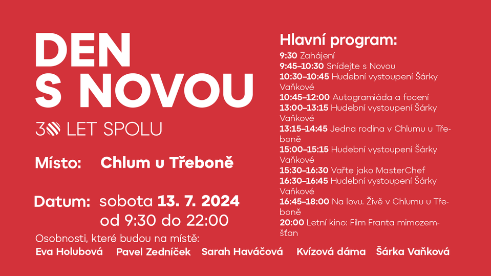 Den s Novou - Chlum u Třeboně program