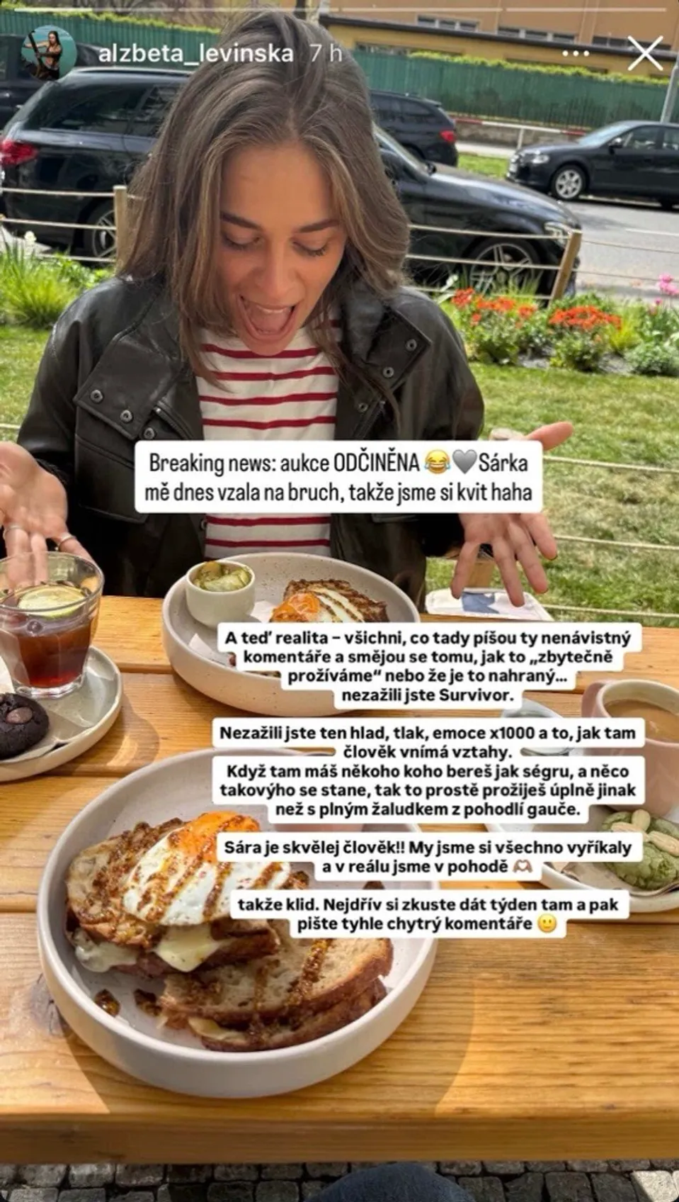 Instagramové stories Alžběty Levinské