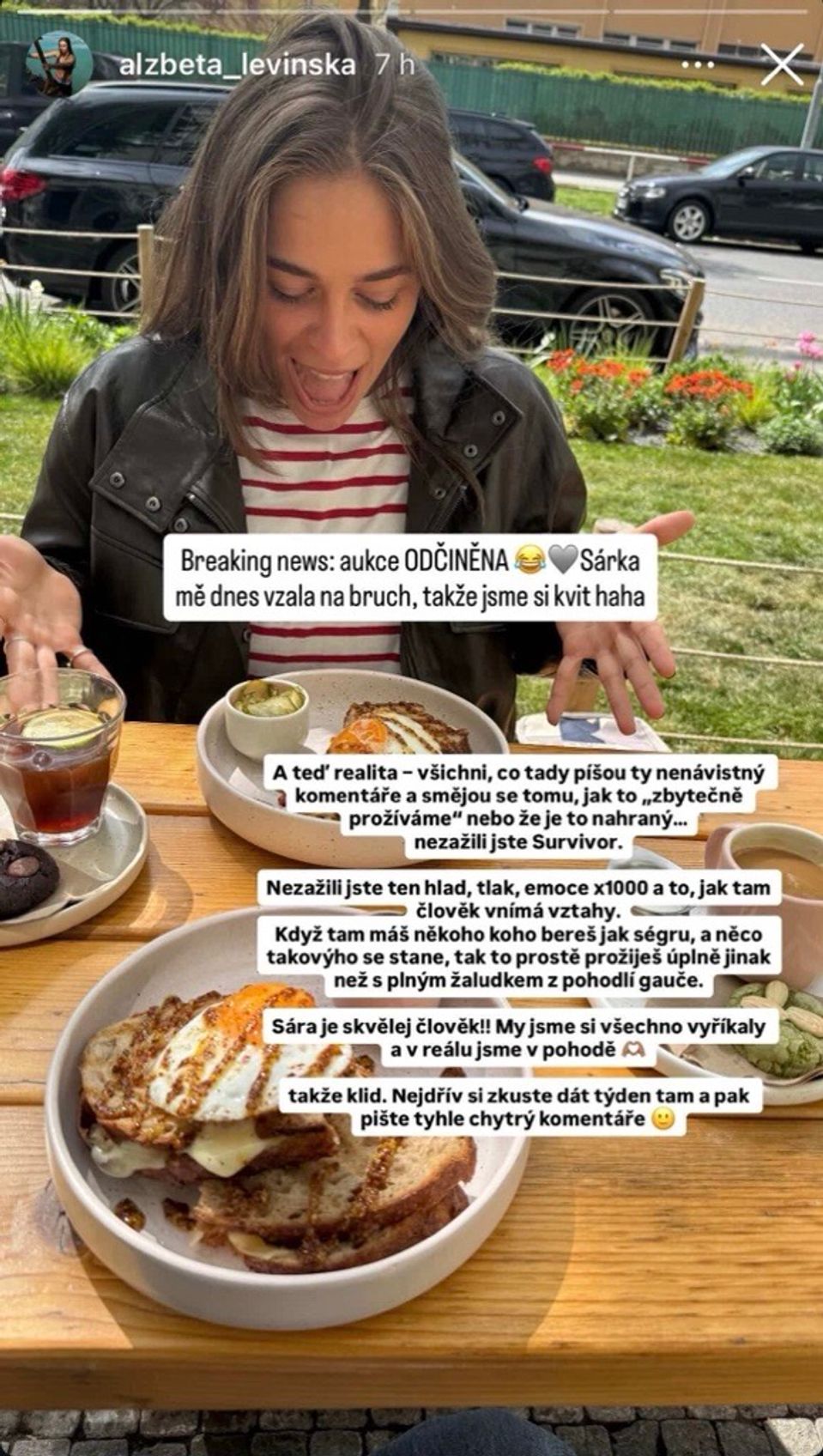 Instagramové stories Alžběty Levinské