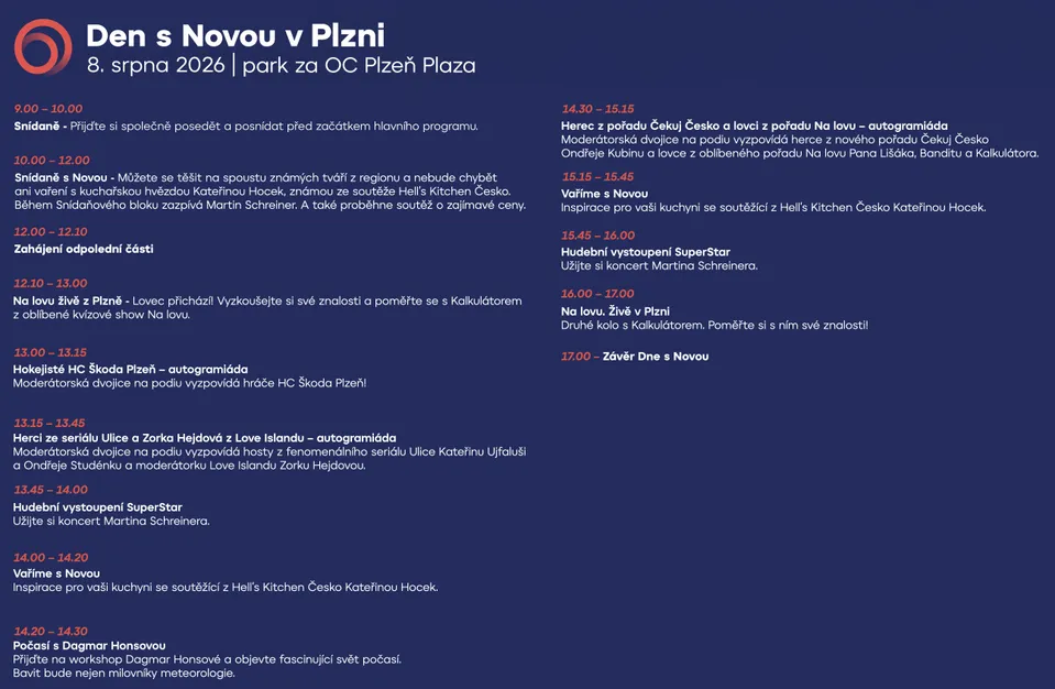 Den s Novou v Plzni - Program