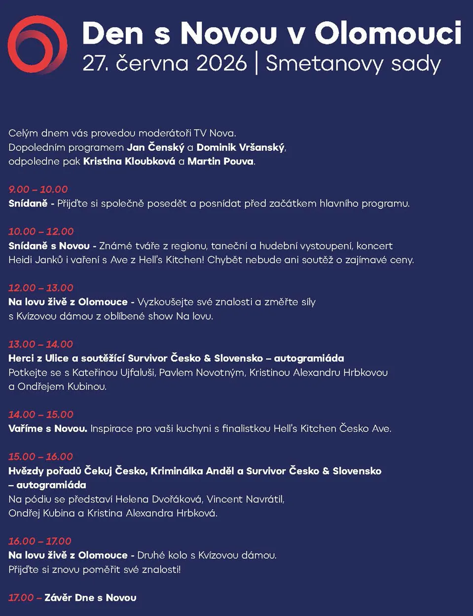 Den s Novou - program Olomouc