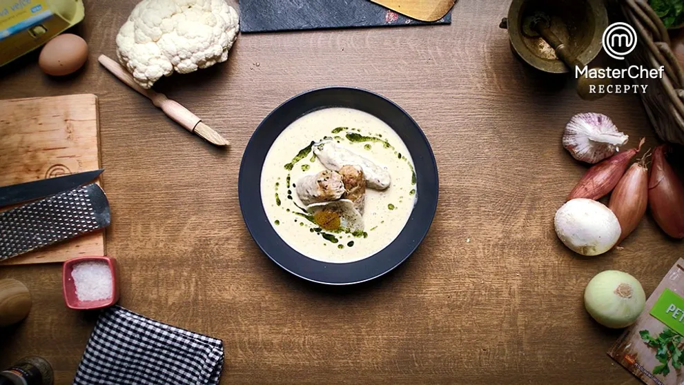 MasterChef recepty: Květákový krém s křepelčími vejci
