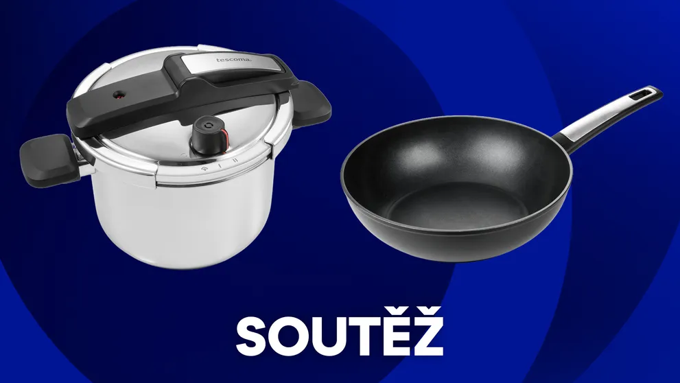Soutěžte se Snídaní s Novou o tlakový hrnec a wok pánev od Tescomy