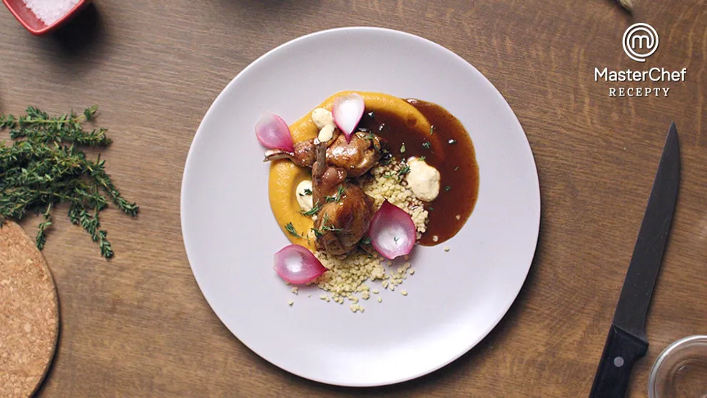 MasterChef recepty: Králík na červeném víně a zeleninové pyré podle Olivera Pape