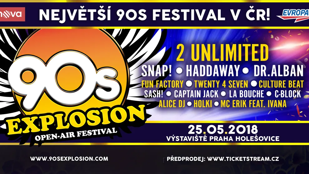 90s Explosion Open Air: největší hvězdy eurodance v květnu v Praze