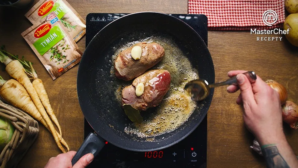 MasterChef recepty: Kachní prso s opečeným škubánkem
